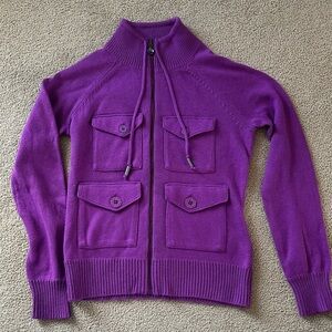 Oakley Purple Knit Zip Sweater